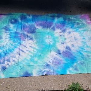 Blue, purple, and green large tapestry